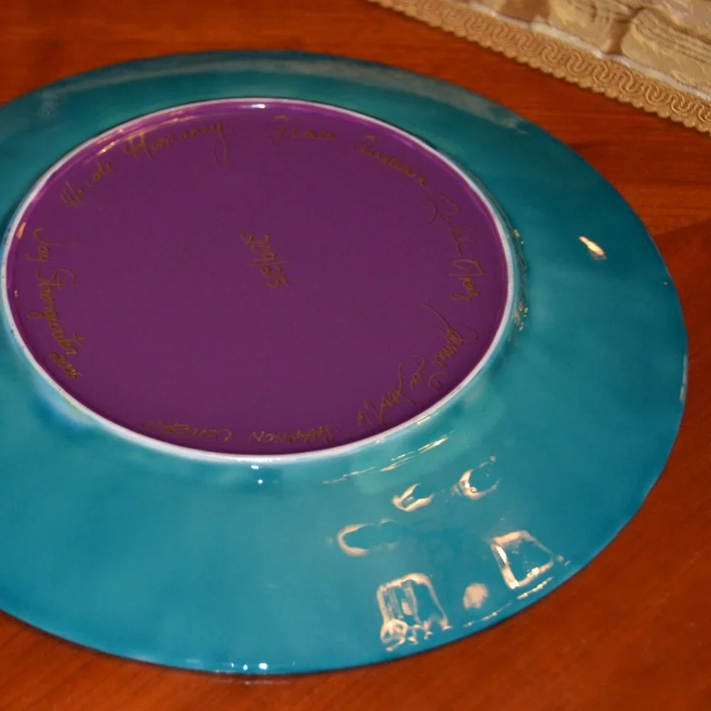 RARE LIMITED EDITION SIGNED JAY STRONGWATER MAGNOLIA FLOWER BUTTERFLY FROG PLATE